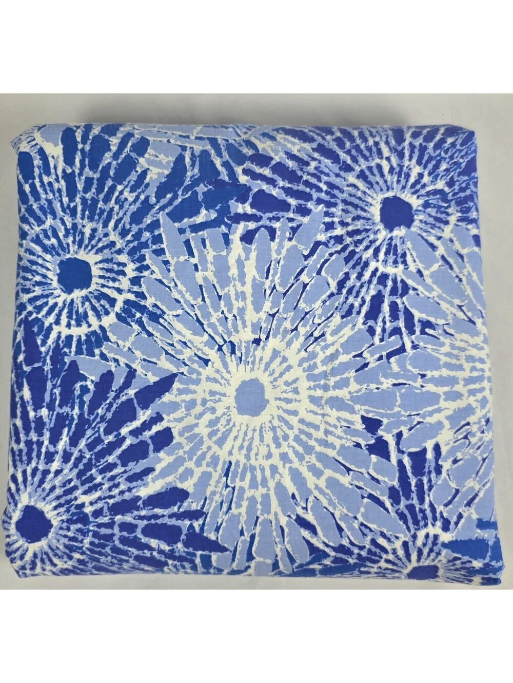 Vintage IKEA GULDLIN VÄXT Twin Duvet Cover Blue Batik Starburst Floral Cotton...